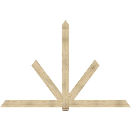 Ekena Millwork Kennewick Rough Sawn Timber Gable Bracket, Douglas Fir, 108"W x 72"H x 2"D x 6"F, 16/12 Pitch GBW108X72X0206KEN00RDF
